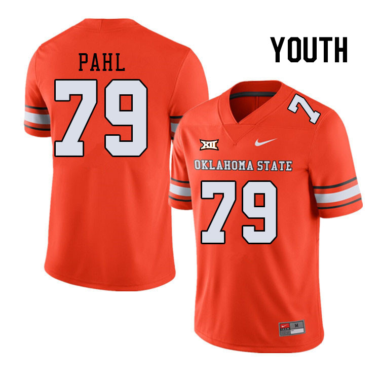 Youth #79 Wes Pahl Oklahoma State Cowboys College Football Jerseys Stitched-Alternate Orange